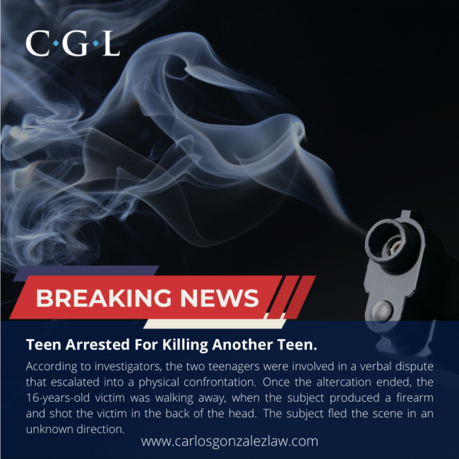 Abogado Criminalista Miami Carlos Gonzalez Teen Murder Criminal Defense